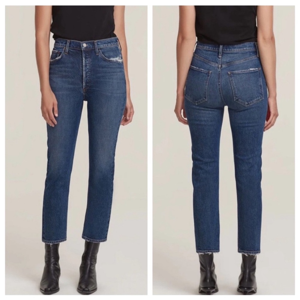 Agolde Riley High-Rise Straight Crop Jeans - Size 25